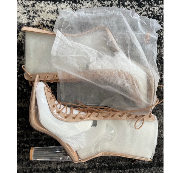 Fashion Nova Shoes - Cape Robbin - TRANSPARENT NUDE Heel